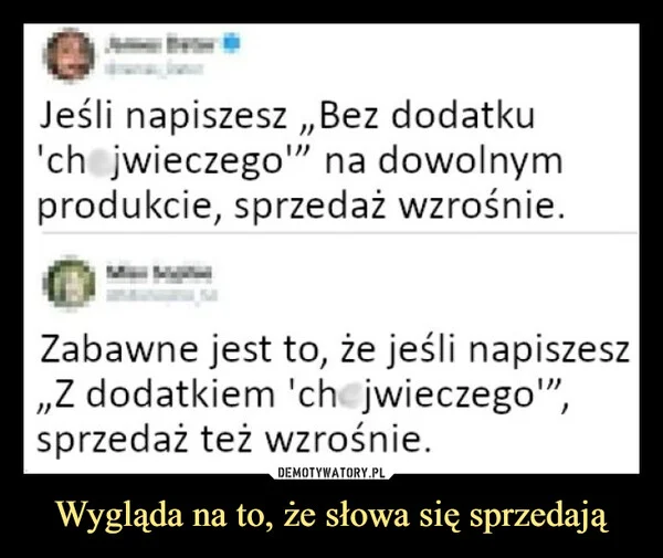Wygląda na to, że słowa się sprzedają