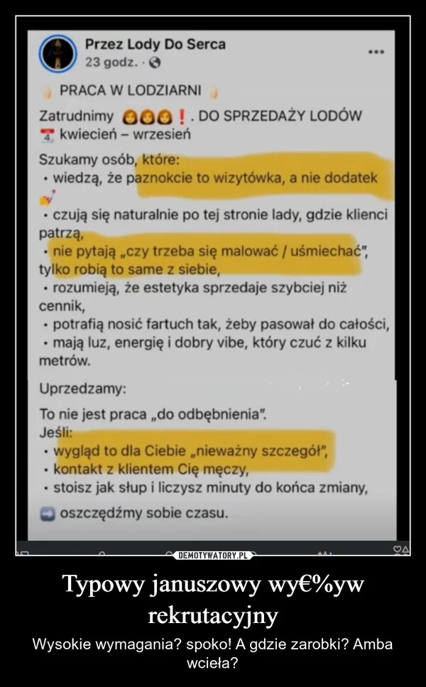 Typowy januszowy wy€%yw rekrutacyjny