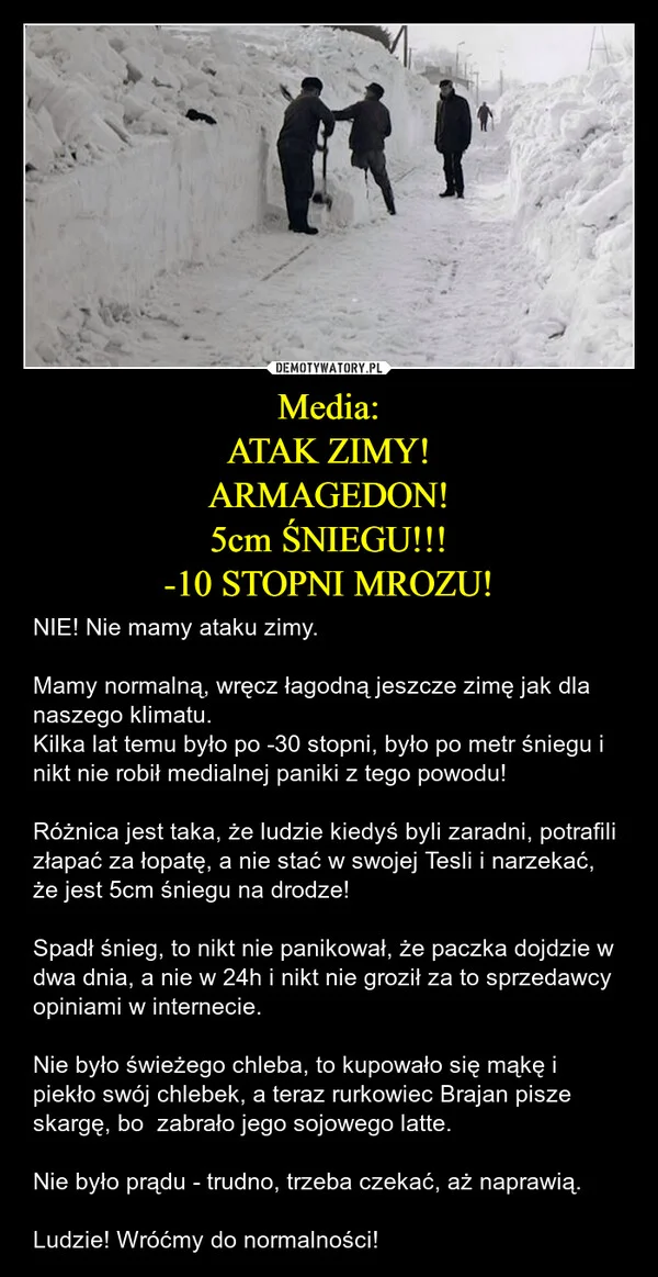 
    Media: ATAK ZIMY! ARMAGEDON! 5cm ŚNIEGU!!! -10 STOPNI MROZU!