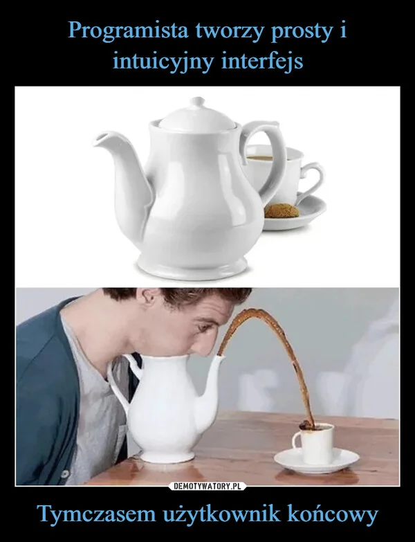 
    Programista tworzy prosty i intuicyjny interfejs Tymczasem użytkownik końcowy