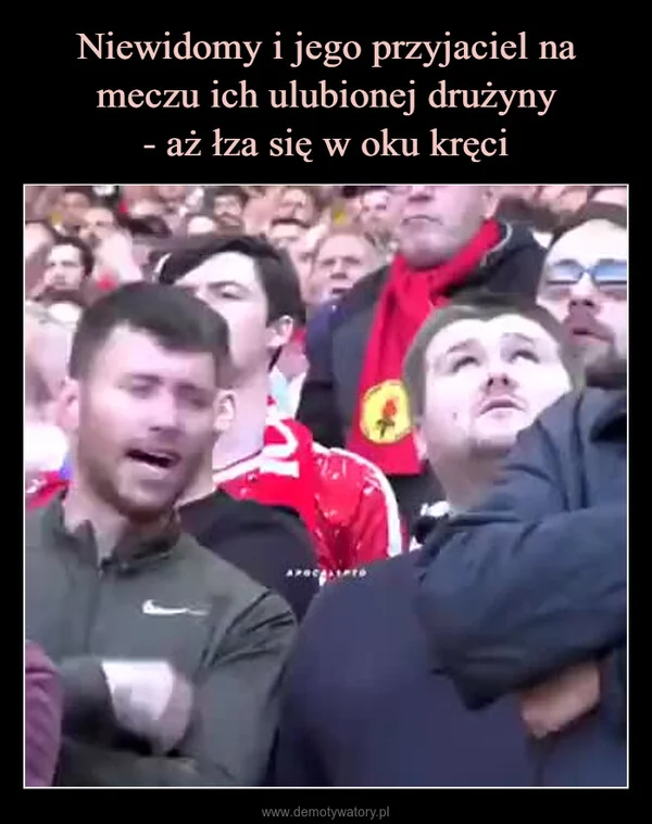 Niewidomy i jego przyjaciel na meczu ich ulubionej drużyny - aż łza się w oku kręci