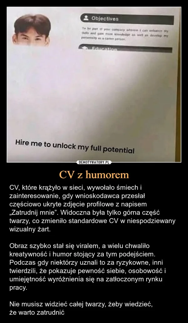CV z humorem