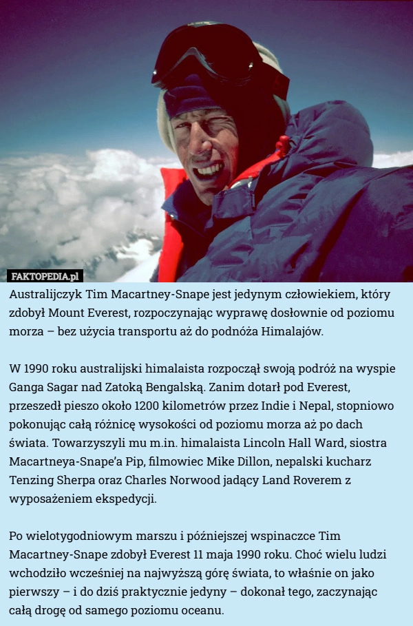 
    Australijczyk Tim Macartney-Snape jest jedynym człowiekiem, który zdobył...