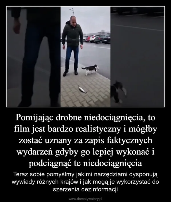 
    Pomijając drobne niedociągnięcia, to film jest bardzo realistyczny i mógłby zostać uznany za zapis faktycznych wydarzeń gdyby go lepiej wykonać i podciągnąć te niedociągnięcia