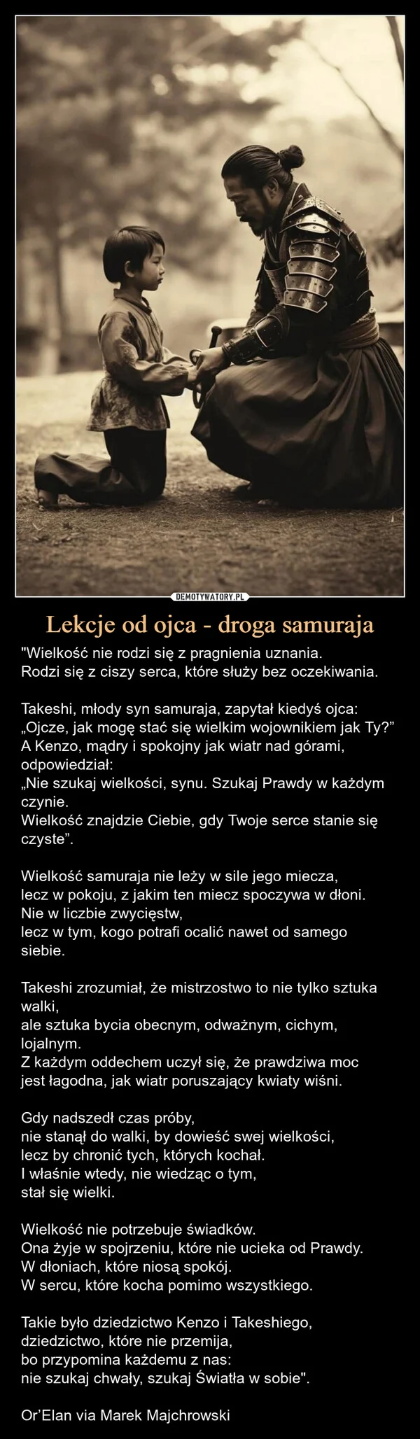 Lekcje od ojca - droga samuraja