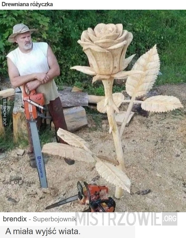 Drewniana różyczka