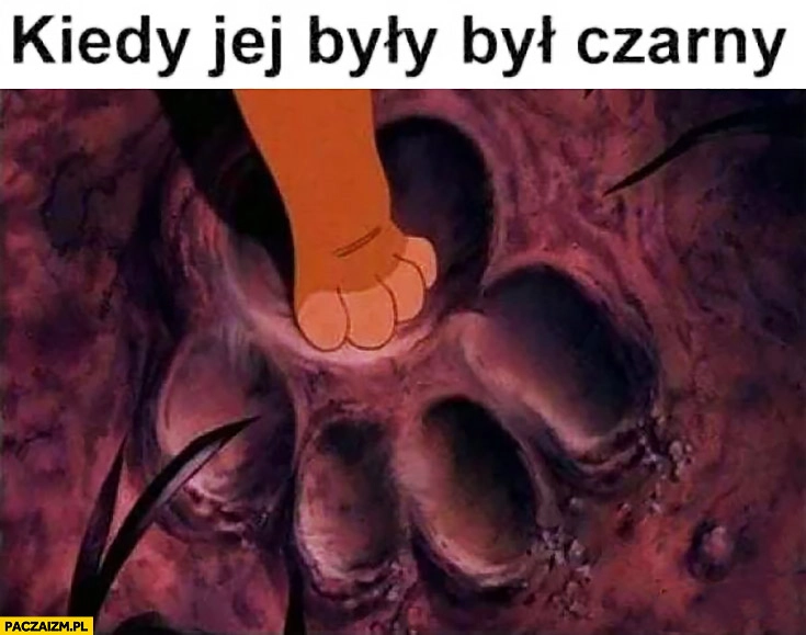 Kiedy jej były był czarny wielka łapa w porównaniu do Twojej