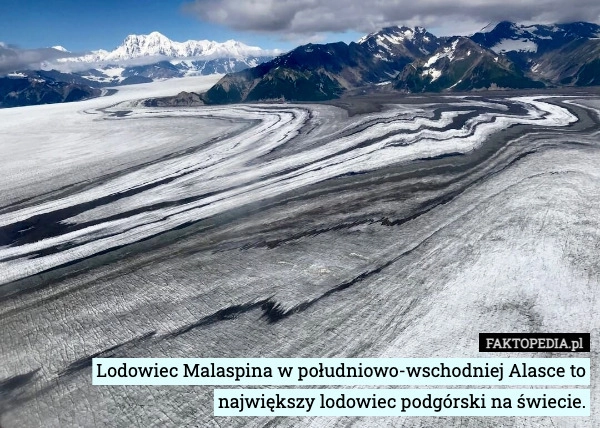 Lodowiec Malaspina w południowo-wschodniej Alasce to największy lodowiec