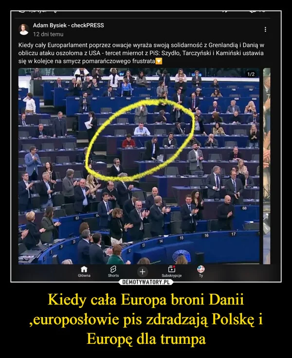 Kiedy cała Europa broni Danii ,europosłowie pis zdradzają Polskę i Europę dla trumpa