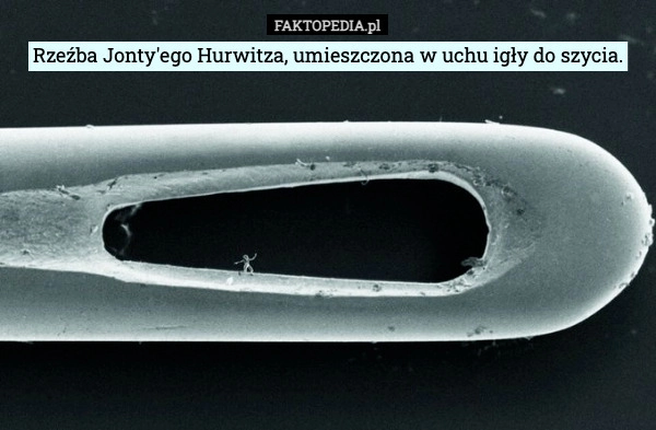 Rzeźba Jonty'ego Hurwitza, umieszczona w uchu igły do ​​szycia.