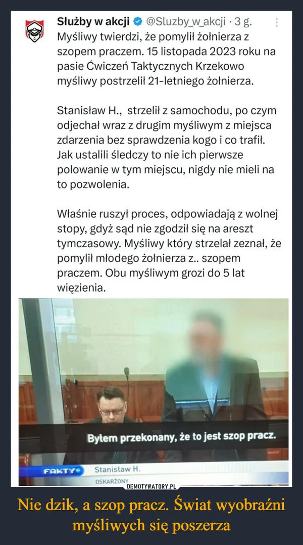 Nie dzik, a szop pracz. Świat wyobraźni myśliwych się poszerza