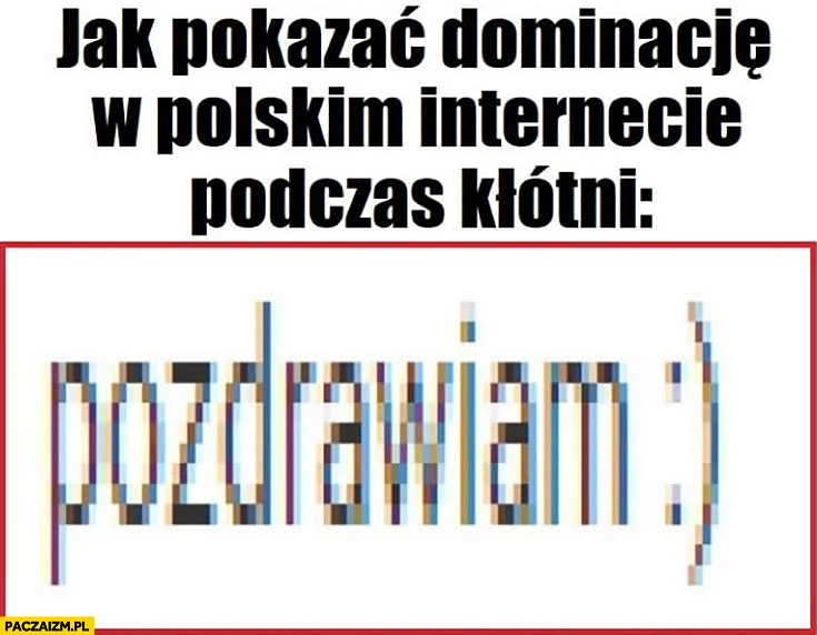 
    Jak pokazać dominację w polskim internecie podczas kłótni: pozdrawiam z usmieszkiem