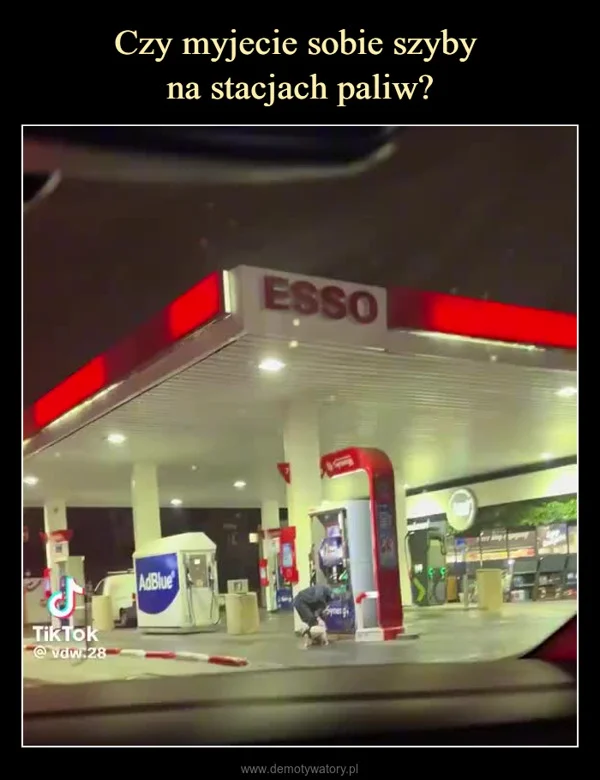 Czy myjecie sobie szyby na stacjach paliw?