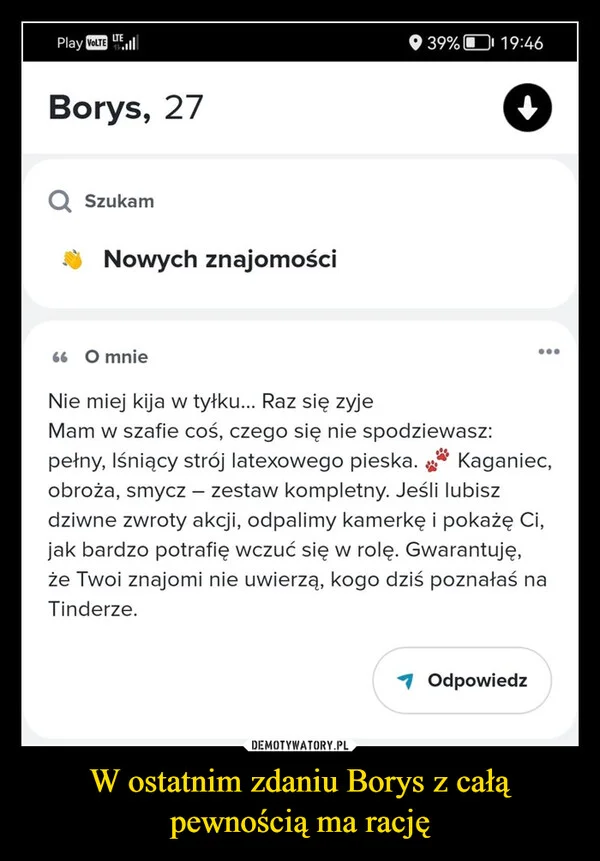 W ostatnim zdaniu Borys z całą pewnością ma rację