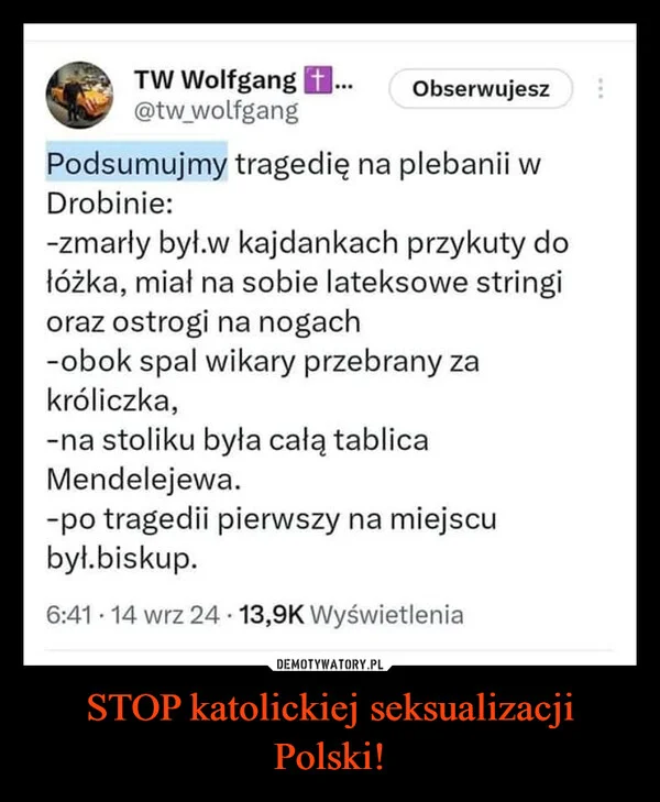 
    STOP katolickiej seksualizacji Polski!