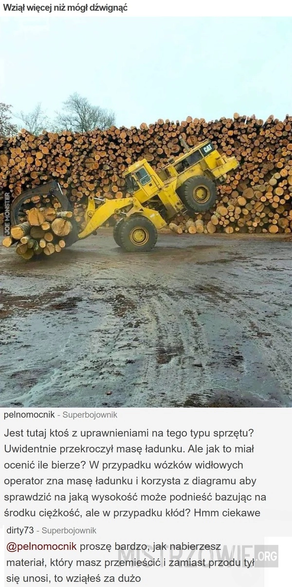 Wziął więcej niż mógł dźwignąć