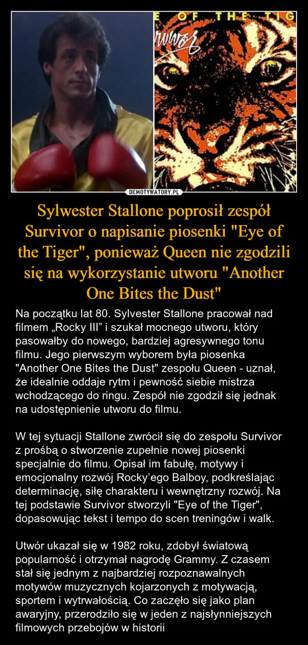Sylwester Stallone poprosił zespół Survivor o napisanie piosenki 