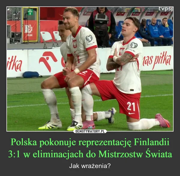 
    Polska pokonuje reprezentację Finlandii 3:1 w eliminacjach do Mistrzostw Świata