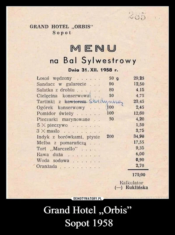 Grand Hotel „Orbis” Sopot 1958