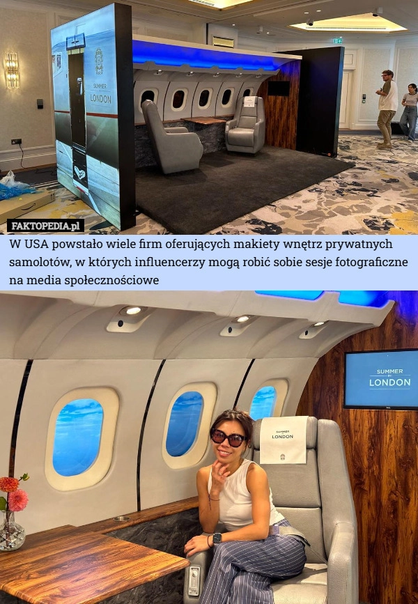 
    W USA powstało wiele firm oferujących makiety wnętrz prywatnych samolotów,