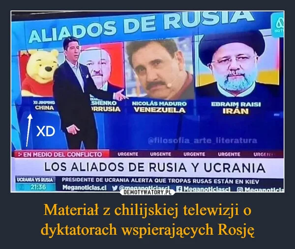 Materiał z chilijskiej telewizji o dyktatorach wspierających Rosję