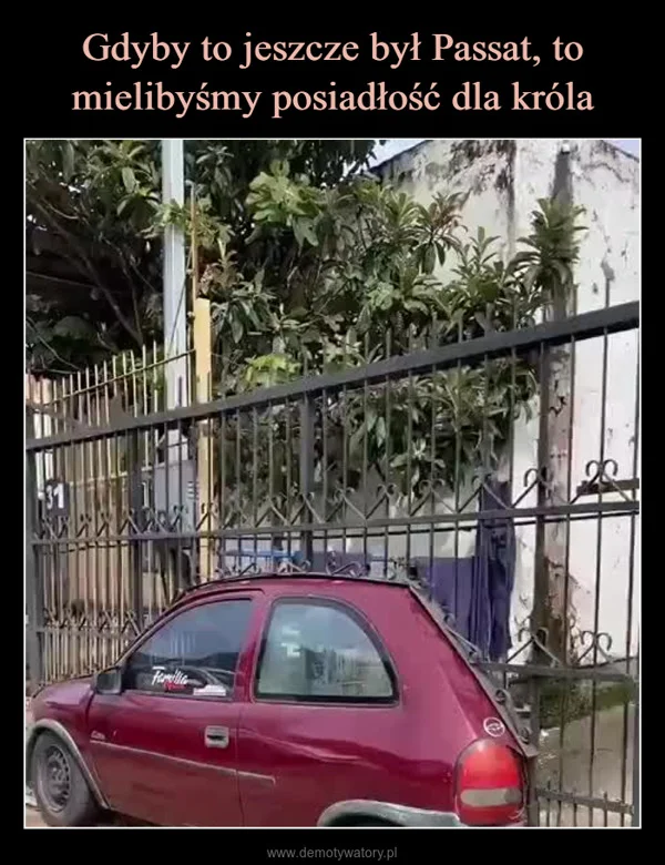 
    Gdyby to jeszcze był Passat, to mielibyśmy posiadłość dla króla