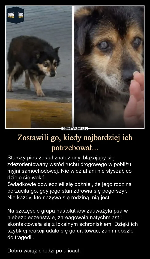 Zostawili go, kiedy najbardziej ich potrzebował...