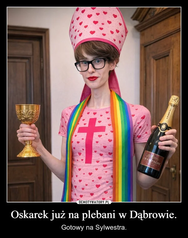 Oskarek już na plebani w Dąbrowie.