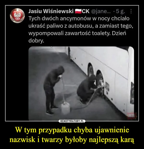W tym przypadku chyba ujawnienie nazwisk i twarzy byłoby najlepszą karą