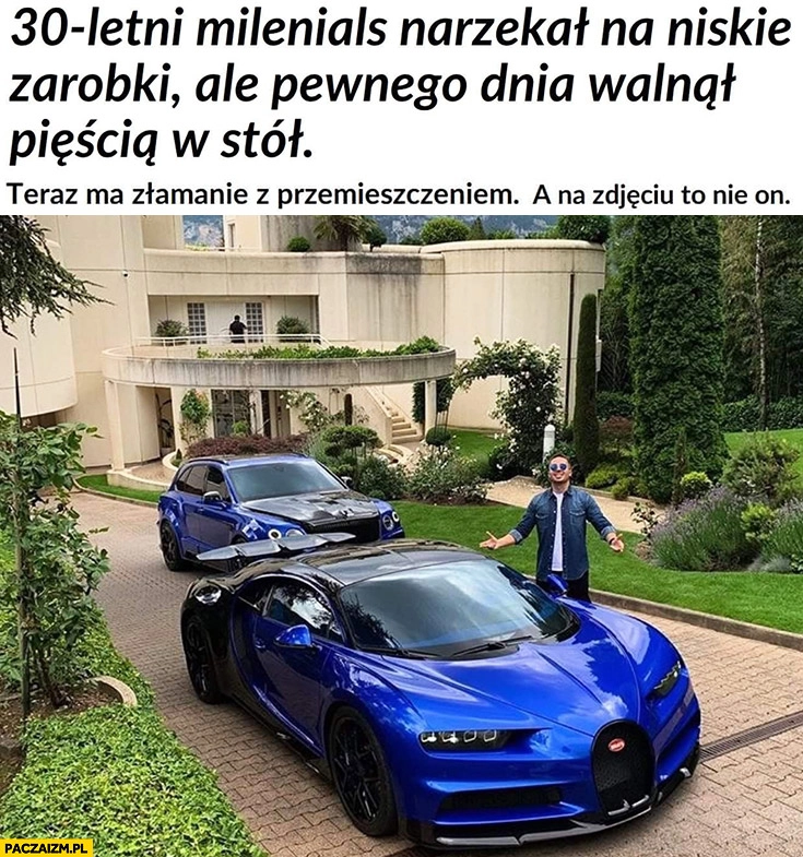 30 letni milenials narzekał na niskie zarobki ale pewnego dnia walnął pięścią w stół. Teraz ma złamanie z przemieszczeniem, a na zdjęciu to nie on