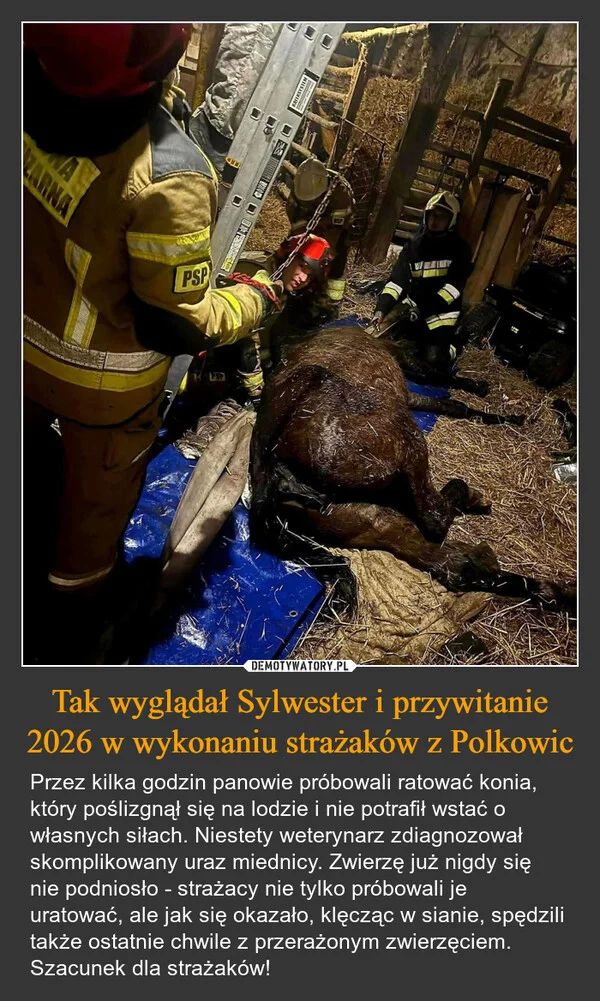 Tak wyglądał Sylwester i przywitanie 2026 w wykonaniu strażaków z Polkowic