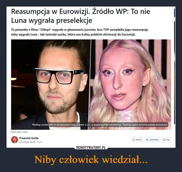 
    Niby człowiek wiedział...