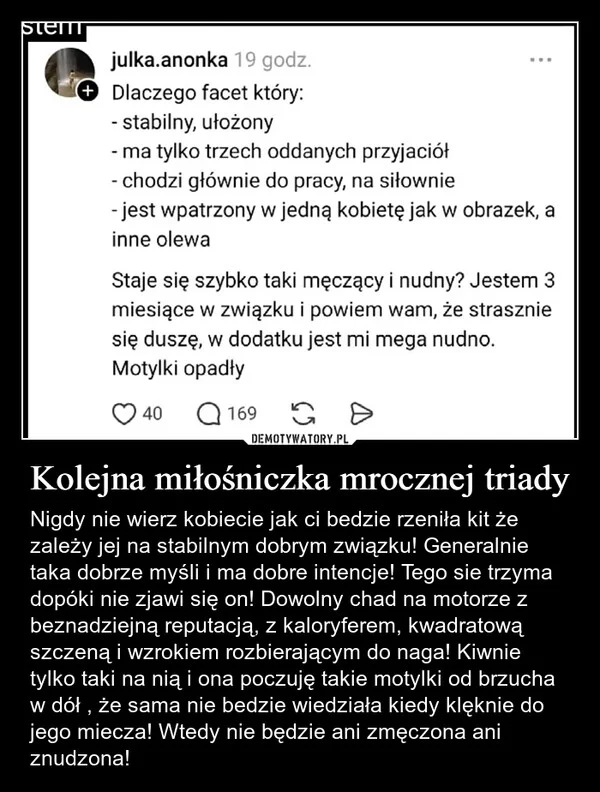 Kolejna miłośniczka mrocznej triady