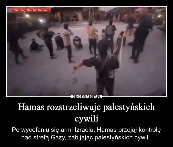 
    Hamas rozstrzeliwuje palestyńskich cywili