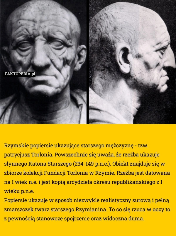 Rzymskie popiersie ukazujące starszego mężczyznę - tzw. patrycjusz