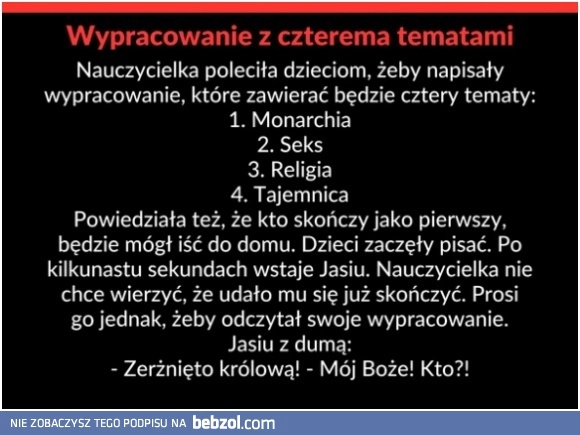 Jasio i wypracowanie