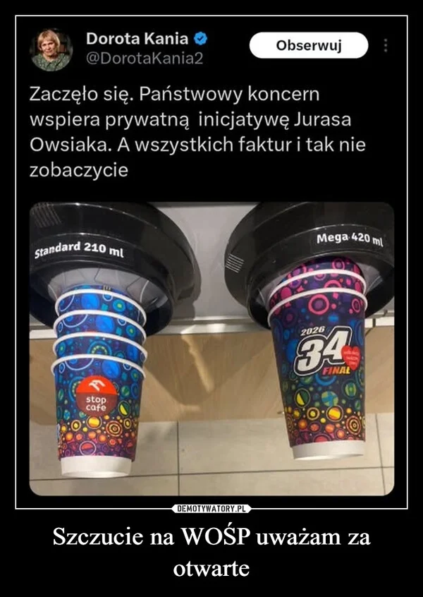 
    Szczucie na WOŚP uważam za otwarte