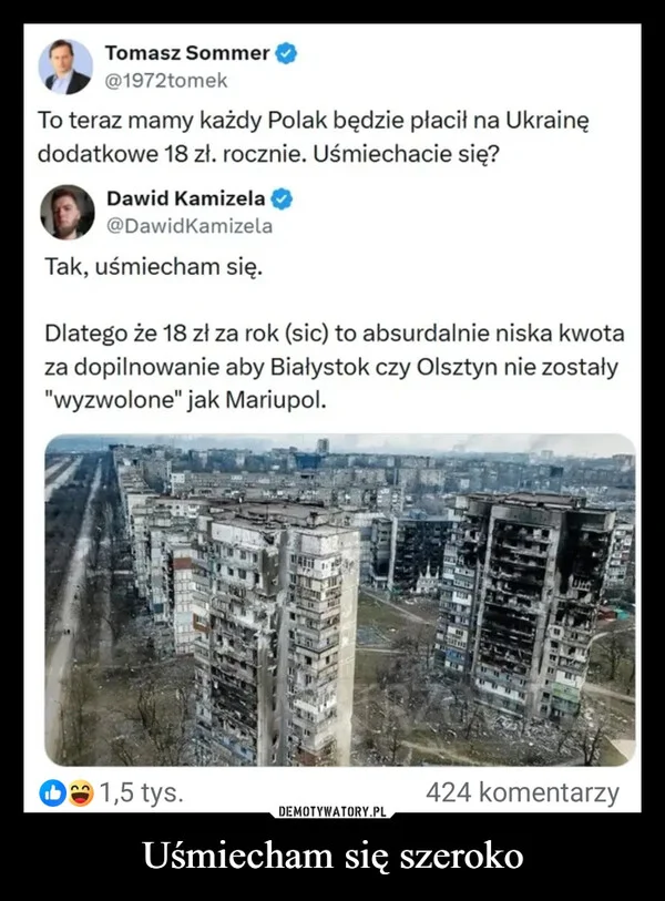 Uśmiecham się szeroko