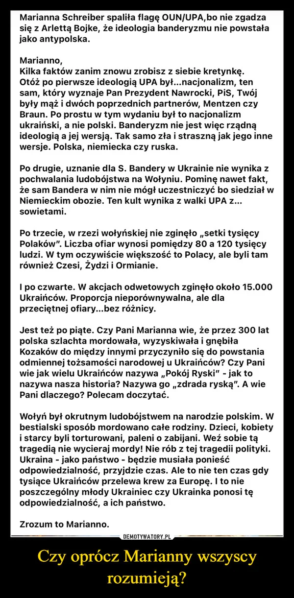 Czy oprócz Marianny wszyscy rozumieją?