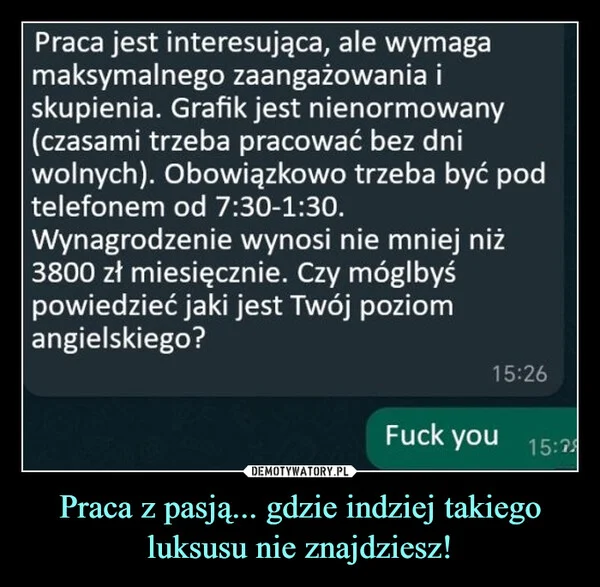 
    Praca z pasją... gdzie indziej takiego luksusu nie znajdziesz!