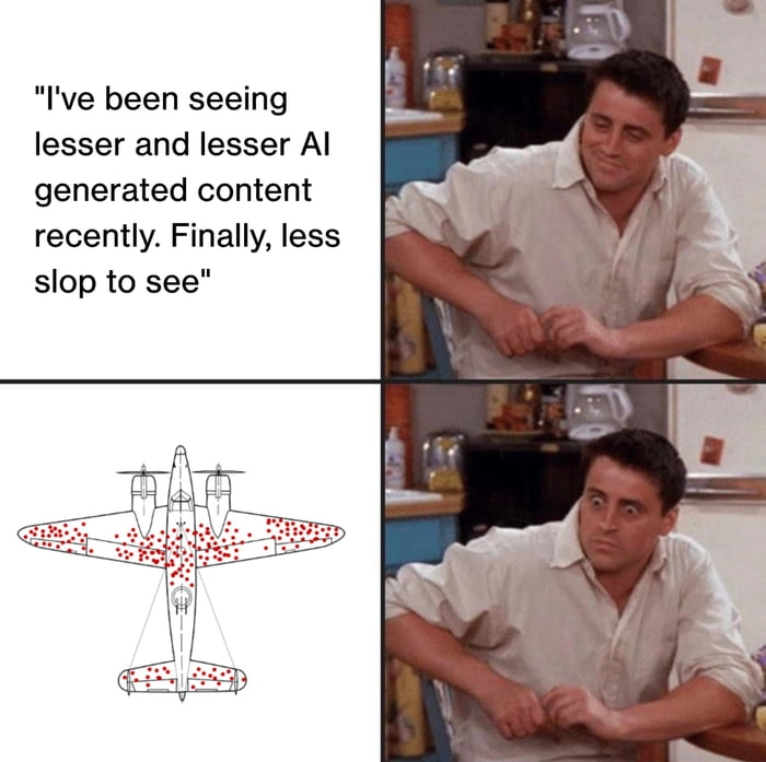 My face when I realize I'm only seeing the AI content that survived