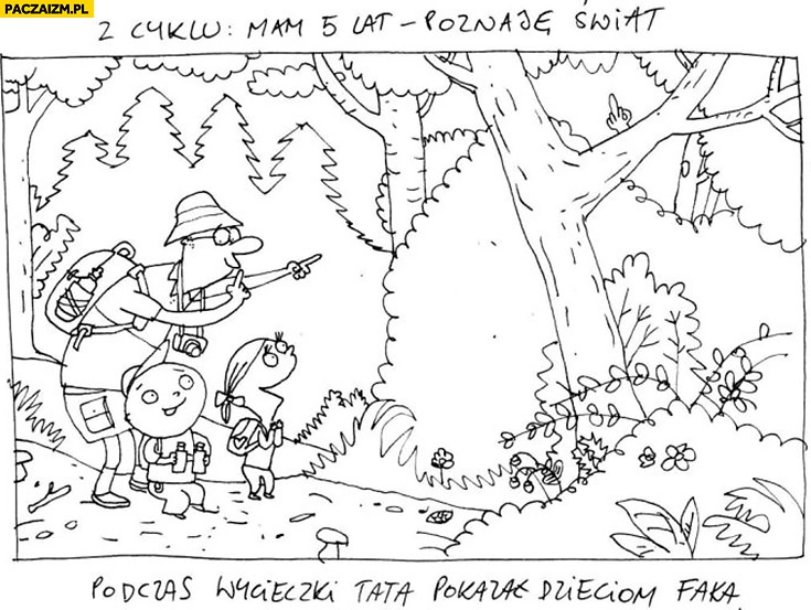 Podczas wycieczki tata pokazał dzieciom faka Wilq Z cyklu mam 5 lat poznaję świat