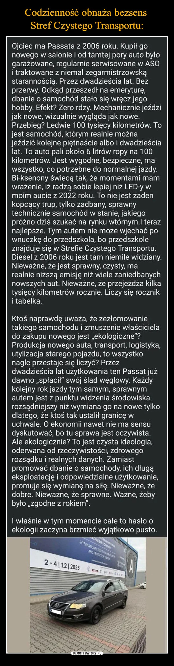 Codzienność obnaża bezsens Stref Czystego Transportu: