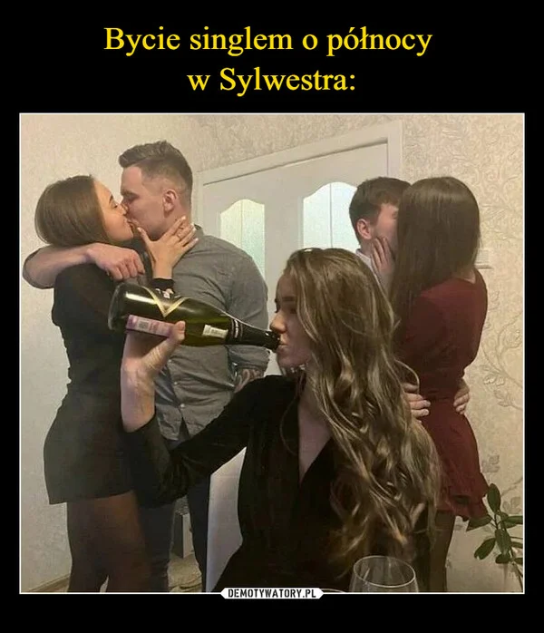 Bycie singlem o północy w Sylwestra: