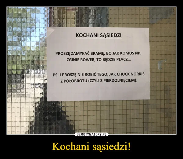 Kochani sąsiedzi!