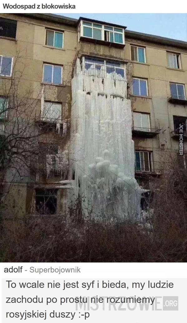 Wodospad z blokowiska