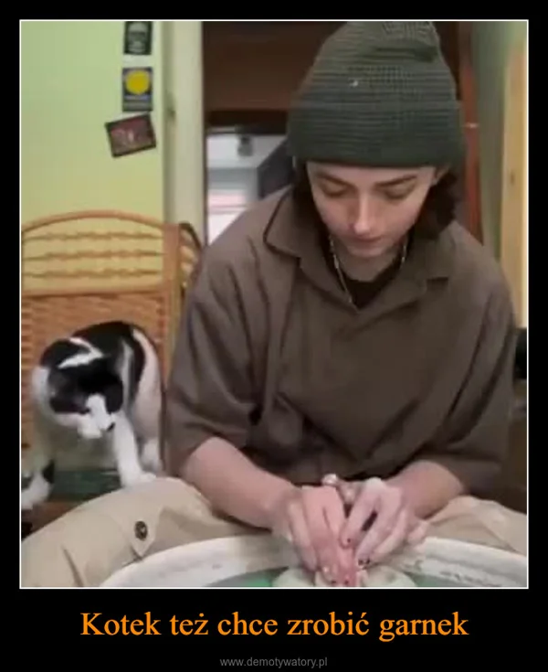 
    Kotek też chce zrobić garnek