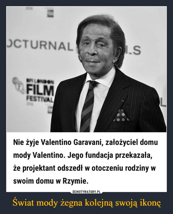 Świat mody żegna kolejną swoją ikonę