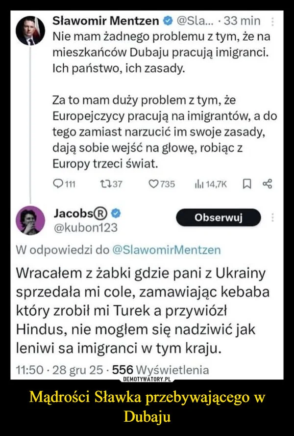 Mądrości Sławka przebywającego w Dubaju