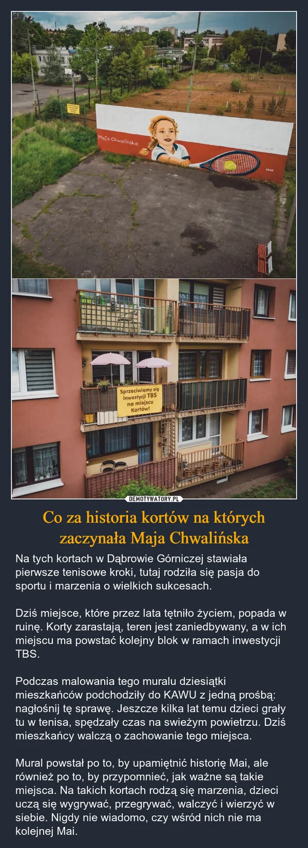 Co za historia kortów na których zaczynała Maja Chwalińska